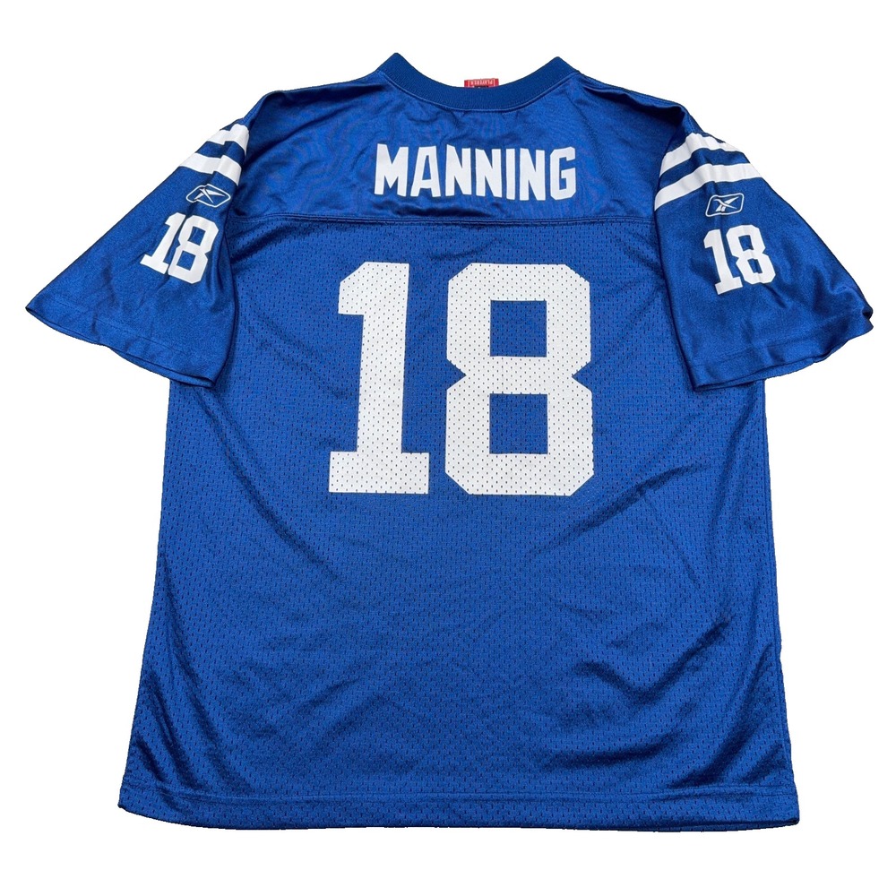Vintage Indianapolis Colts Jersey Boys XL Peyton Manning Blue Reebok Youth Kids